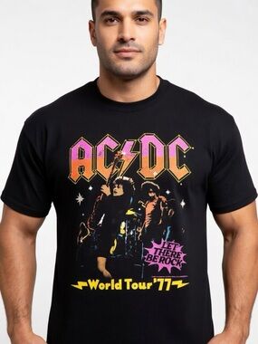 Men’s Ac/Dc World Tour 77 Graphic Tee Shirt